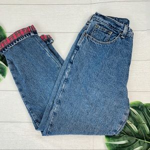 LL Bean Relaxed Fit Flannel Lined Mom Jeans Sz 26